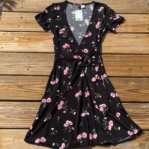 H&M Divided Black Floral Dress